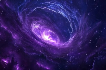 Exploring vibrant cosmic realms and the beauty of interstellar space, Traveling through the stars and interstellar space Cosmic nebula Blue purple starry background