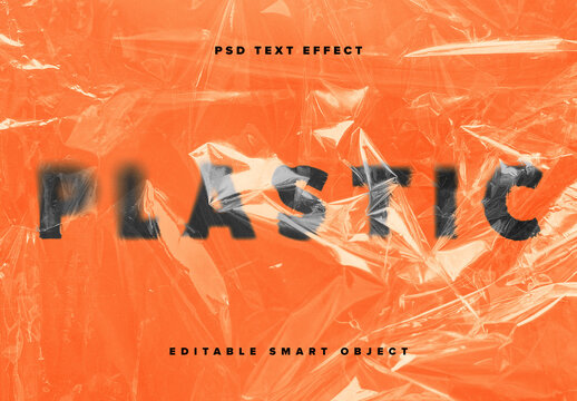 Distorted Plastic Text Effect Mockup