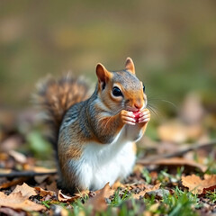 Fototapeta premium squirrel eating nut