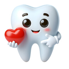 3d cute tooth mascot cartoon character illustration