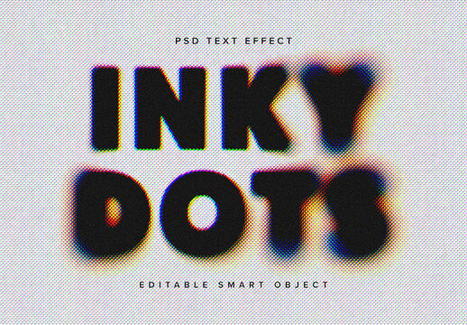 Halftone Ink Bleed Text Effect Mockup