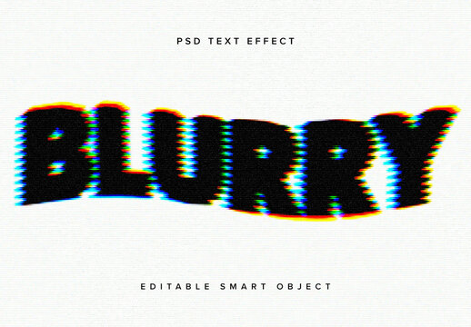Warped Glitch Text Effect Mockup