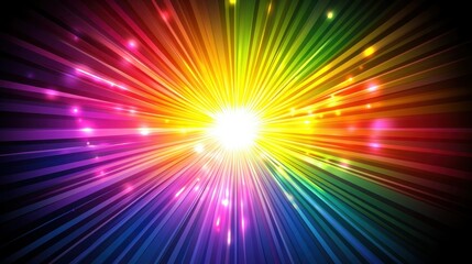 Radiant Rainbow Burst: A vibrant explosion of color and light