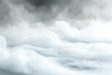 Dramatic aerial view of fluffy white clouds from above. Abstract cloudscape with soft textures and minimal composition creating dreamy atmosphere with ample copy space for text overlay.
