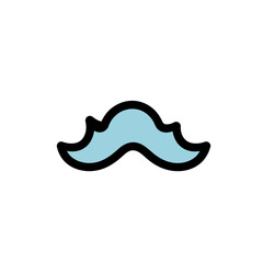 Obraz premium Stylized blue mustache icon on white background, playful design