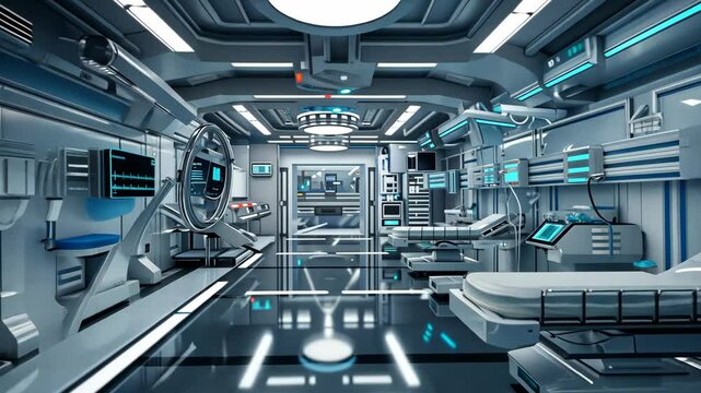 High-tech healthcare facility with advanced diagnostic equipment
