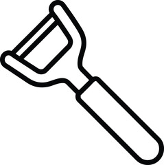 peeler outline illustration. peeler black line illustration. Potato peeler icon. Vegetable peeler outline.