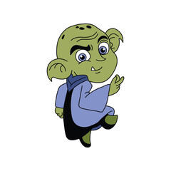 Goblin mascot character cartoon icon vector illustration flat cartoon style