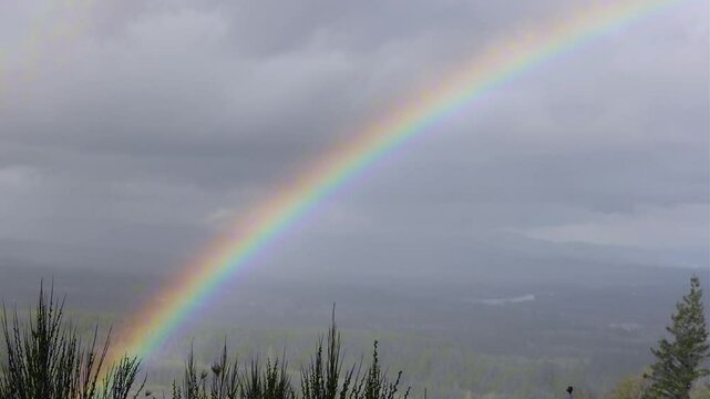 Rainbow Up Close During Storm