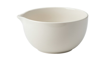 Empty ceramic mixing bowl for cooking preparation on white background