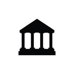 Bank building icon, symbolizing financial stability, trust, and secure banking services.