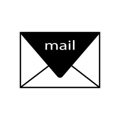 Mail icon. Envelope message. Postal communication symbol. Vector illustration.