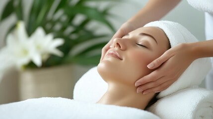 Relaxation spa treatment facial skincare soothing massage tranquil atmosphere wellness retreat