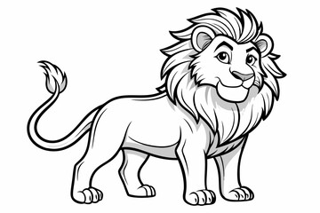 coloring page line art the king lion black vector