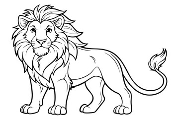 coloring page line art the king lion black vector