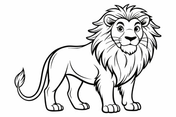coloring page line art the king lion black vector