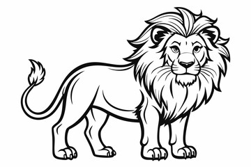 coloring page line art the king lion black vector