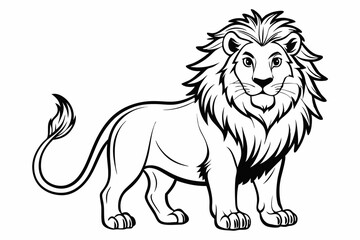 coloring page line art the king lion black vector
