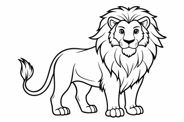 coloring page line art the king lion black vector