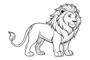 coloring page line art the king lion black vector