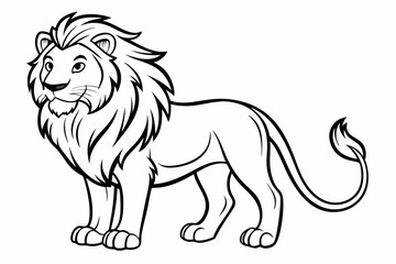 coloring page line art the king lion black vector