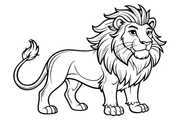 coloring page line art the king lion black vector