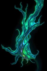 Obraz premium Abstract Glowing Structure with Tentacles on Black Background Illustration