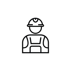 Construction worker icon, symbolizing hard work, craftsmanship, and the building industry.