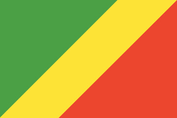 Flag of the Republic of the Congo. official colors and proportions. National flag of the Republic of the Congo.