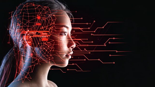3d rendered illustration of a human brain technology