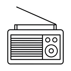 Minimalist Retro FM Radio Outline Illustration