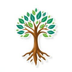 Fototapeta premium A digital illustration of a tree of life symbol, a root within a white background art illustration design 