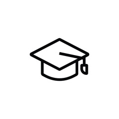 Icon of a graduation hat, symbolizing education, achievement, and academic success.