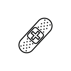 Icon of a medical bandage, symbolizing first aid, healing, and injury care.