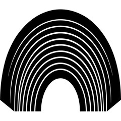 Obraz premium Rainbow Spectrum Silhouette Black Vector