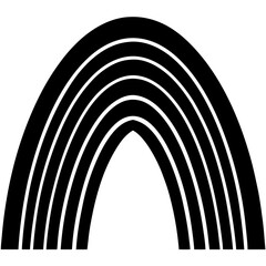 Obraz premium Rainbow Spectrum Silhouette Black Vector