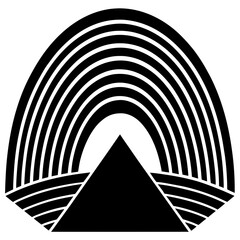 Obraz premium Rainbow Spectrum Silhouette Black Vector