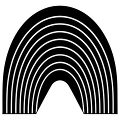 Rainbow Spectrum Silhouette Black Vector