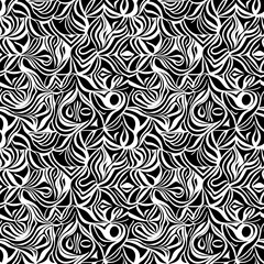 Obraz premium A black and white abstract pattern with swirls.