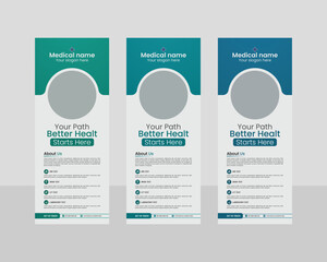Modern Medical Rollup banner design template