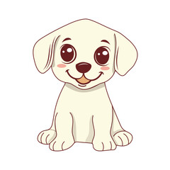 Puppy isolated cartoon, little dog canine cub cheerful, cute, friendly pet
