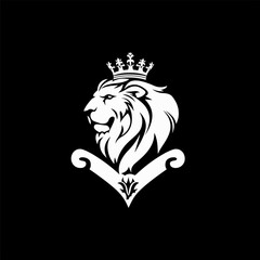 Lion head Silhouette vector styl