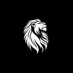 Lion head Silhouette vector styl