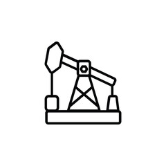 Icon of an oil pumpjack rig, symbolizing energy production and the oil industry.