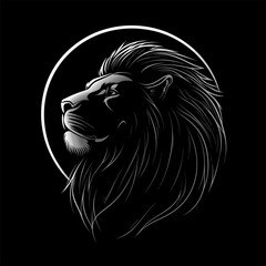 Lion head Silhouette vector styl