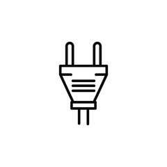 Icon of a plug, symbolizing electricity, connection, and power in a simple, clean design.