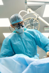 Surgeons work professionally in the operating room