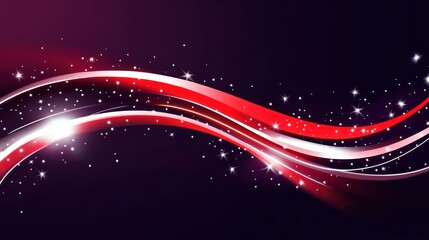 Obraz premium A futuristic corporate logo design with glowing red lines and sparkling white stars against a dark purple background