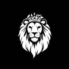 Lion head Silhouette vector styl