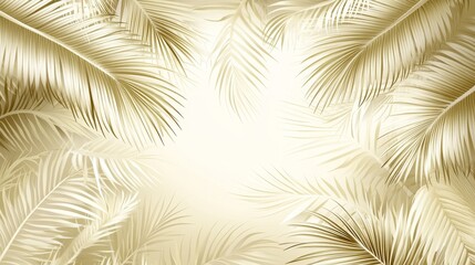 Fototapeta premium The 3D display background showcases a luxurious beige-brown stucco wall with smooth texture, complemented by soft foliage and the gentle shadows of tropical tree leaves, ideal for cosmetic and